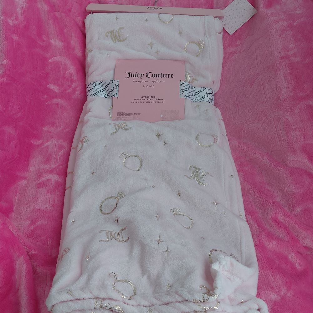 Juicy Couture Pink Plush Blanket